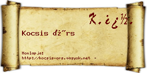 Kocsis Örs névjegykártya